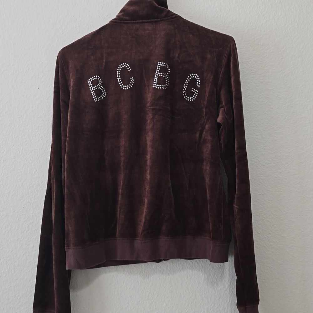 BCBG MAXZARIA VINTAGE VELOUR TRACK JACKET XL